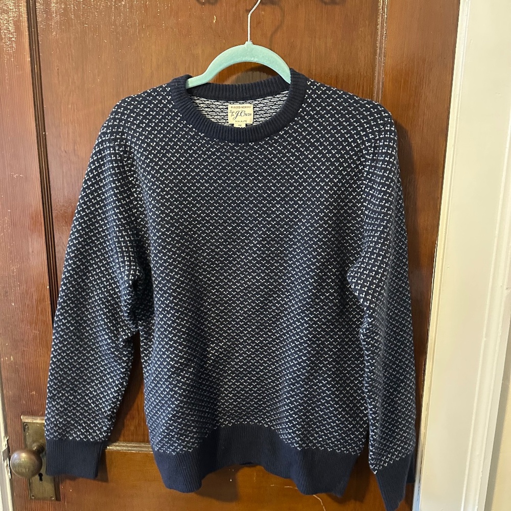 Rugged merino wool blend bird's eye sweater